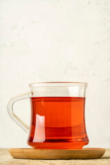 glass of Turkish tea on the table