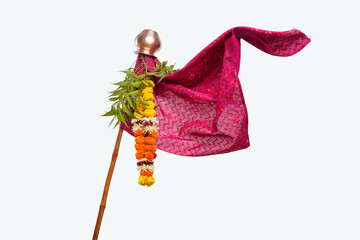 Naklejka premium Gudhi Padva is a spring-time festival that marks the traditional new year for Marathi Hindus. It is celebrated in and near Maharashtra on the first day