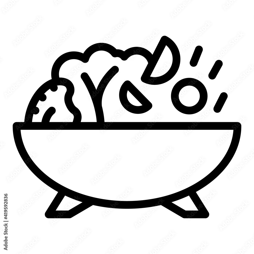 Poster wok menu food icon. outline wok menu food vector icon for web design isolated on white background