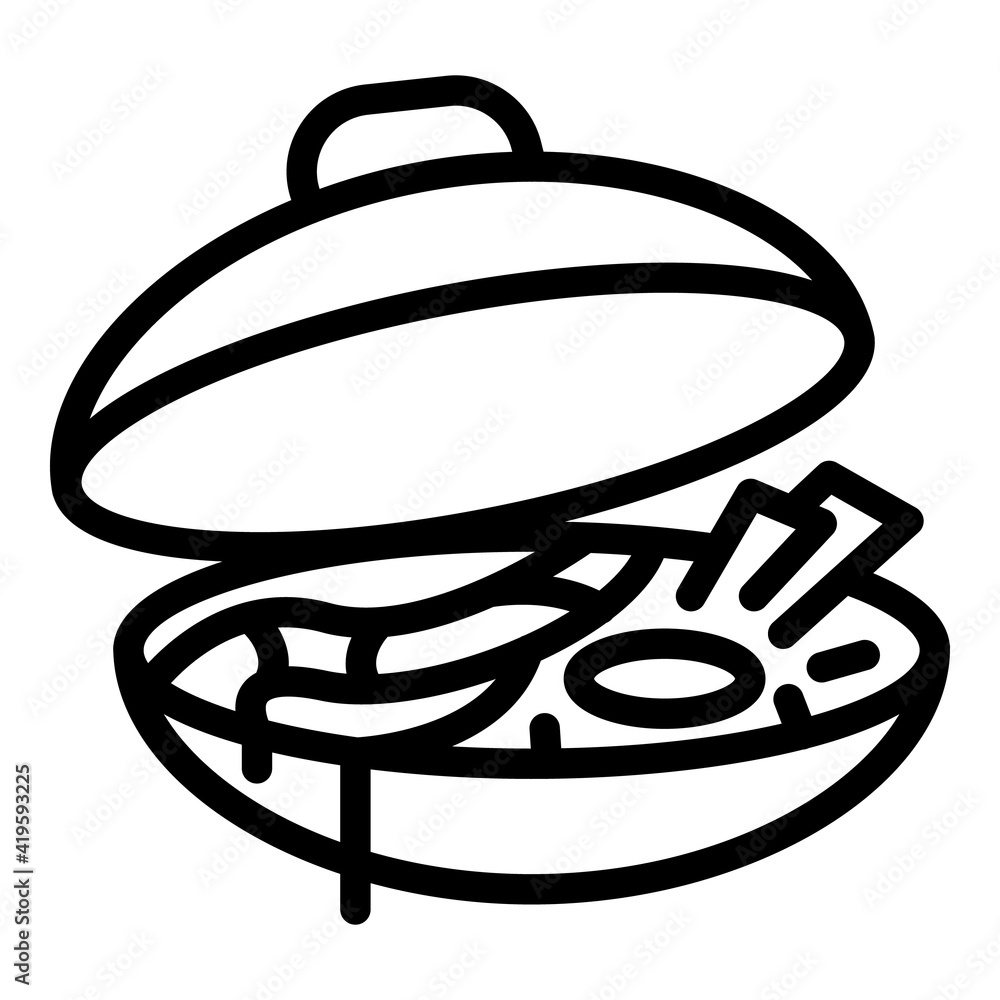 Poster Wok menu tray icon. Outline Wok menu tray vector icon for web design isolated on white background