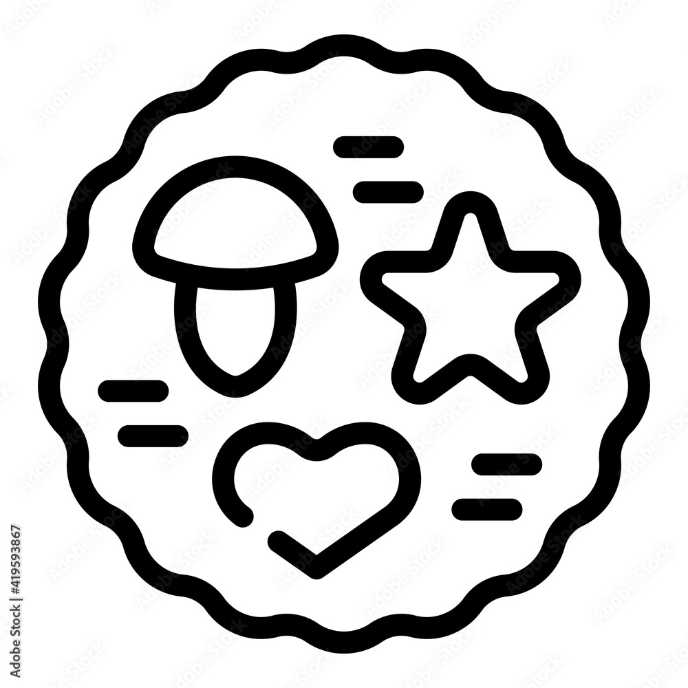 Poster cookie molds icon. outline cookie molds vector icon for web design isolated on white background