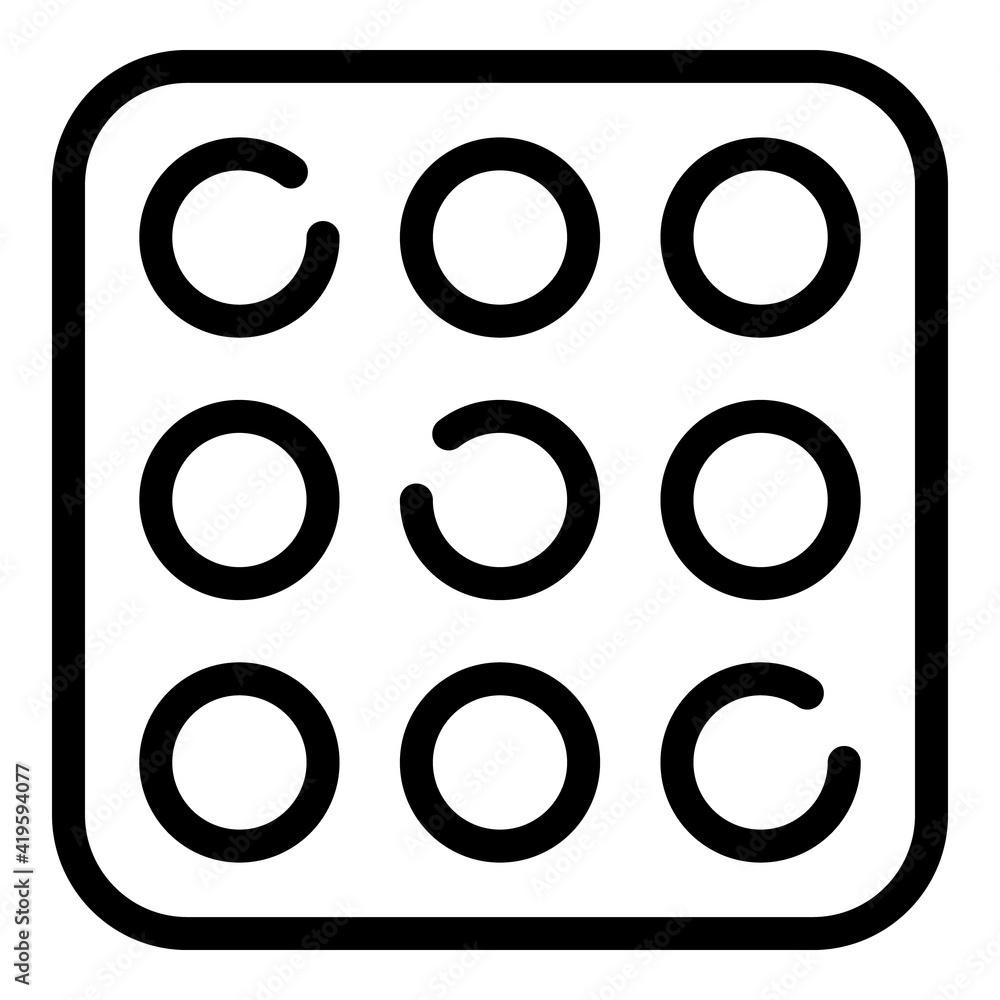Poster cookie molds circle icon. outline cookie molds circle vector icon for web design isolated on white b