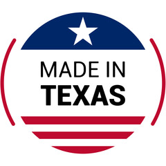 Made in texas logo. Color vector illustration.