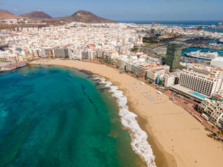 Aerial view on Las Palmas de Gran Canaria, the Capital city of the Canary Islands