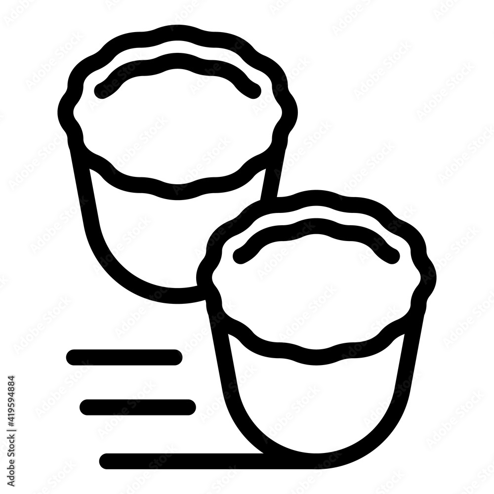 Aufkleber bakery cups icon. outline bakery cups vector icon for web design isolated on white background