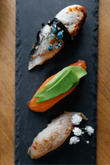 nigiri sushi on the table