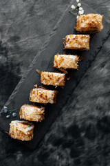 Sushi set with tuna shavings