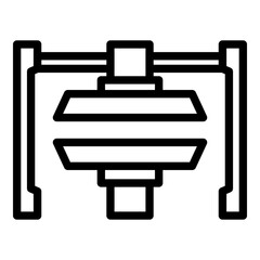 Hydraulic press machine icon. Outline hydraulic press machine vector icon for web design isolated on white background