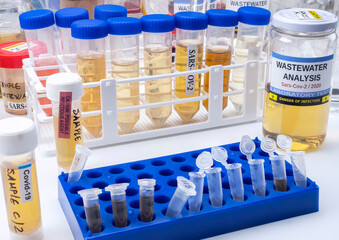  Investigation of sars-cov-2 virus in humans in a wastewater laboratory, conceptual image