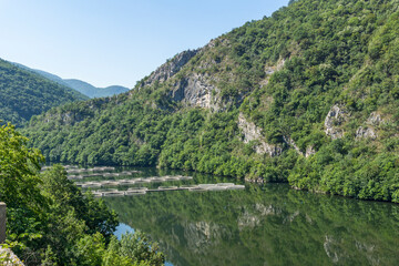 Fototapeta na wymiar Ladscape of Krichim Reservoir at Rhodopes Mountain, Bulgaria