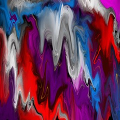 Background with bright colored lines and liquid streaks on the surface. Digital illustration.