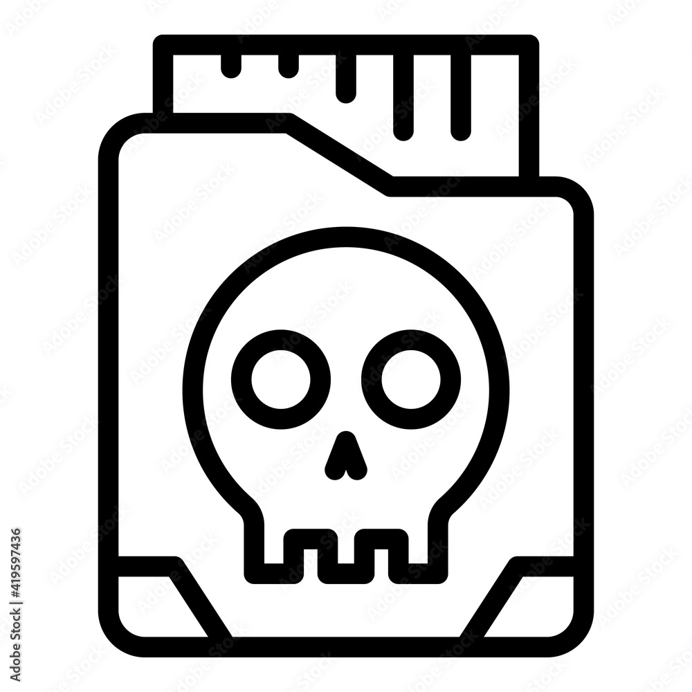Poster malware folder icon. outline malware folder vector icon for web design isolated on white background