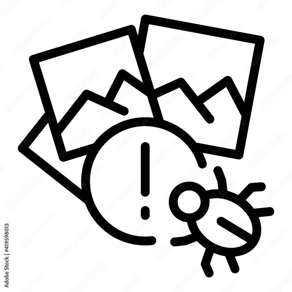 Poster malware attack icon. outline malware attack vector icon for web design isolated on white background