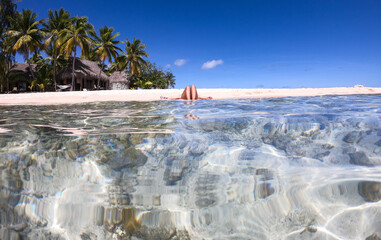 Relax on the beach, dreaming paradise island