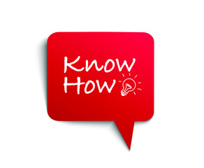 know how, red vector know how, banner know how, speech bubble