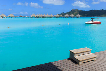 Bora bora, French Polynesia Resort, Jumping in a Dream