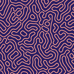 Vector seamless pattern. Abstract organic shapes texture. Monochrome tileable background with smooth natural maze. Trendy chaotic surface design.