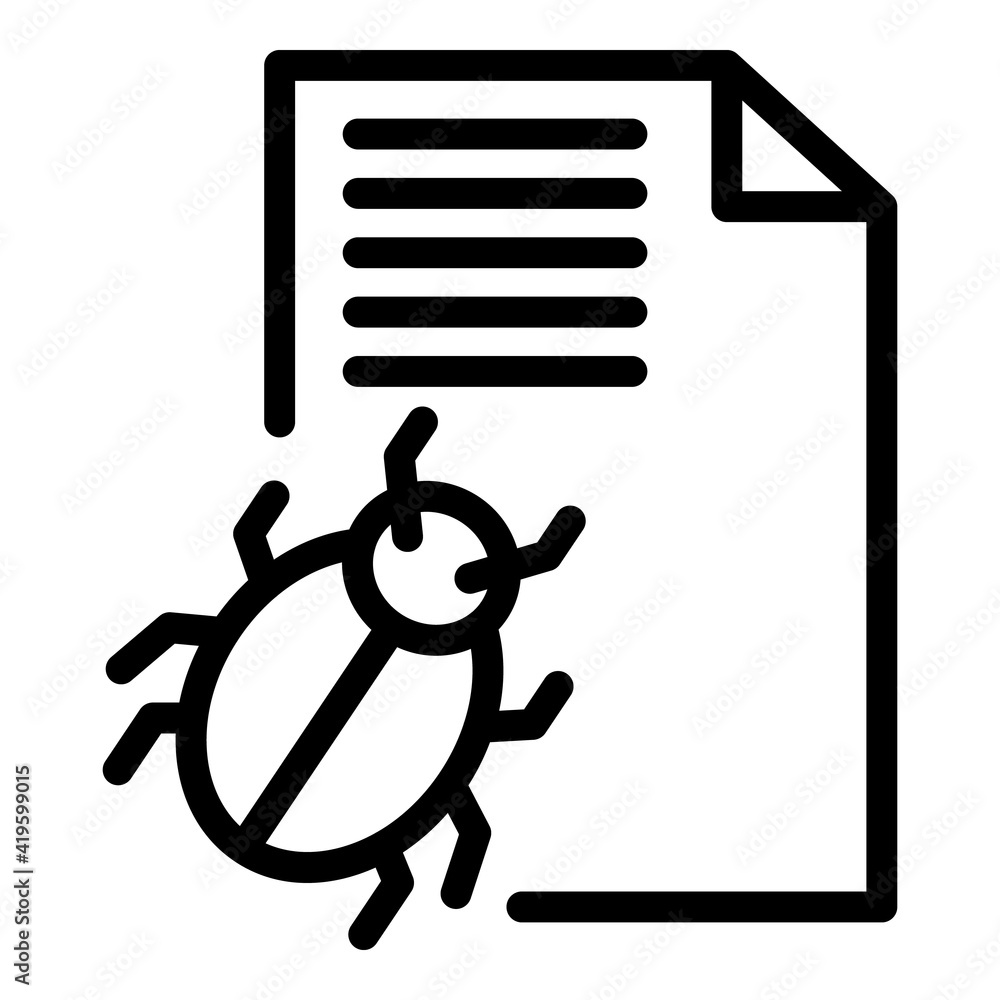 Poster trojan bug icon. outline trojan bug vector icon for web design isolated on white background