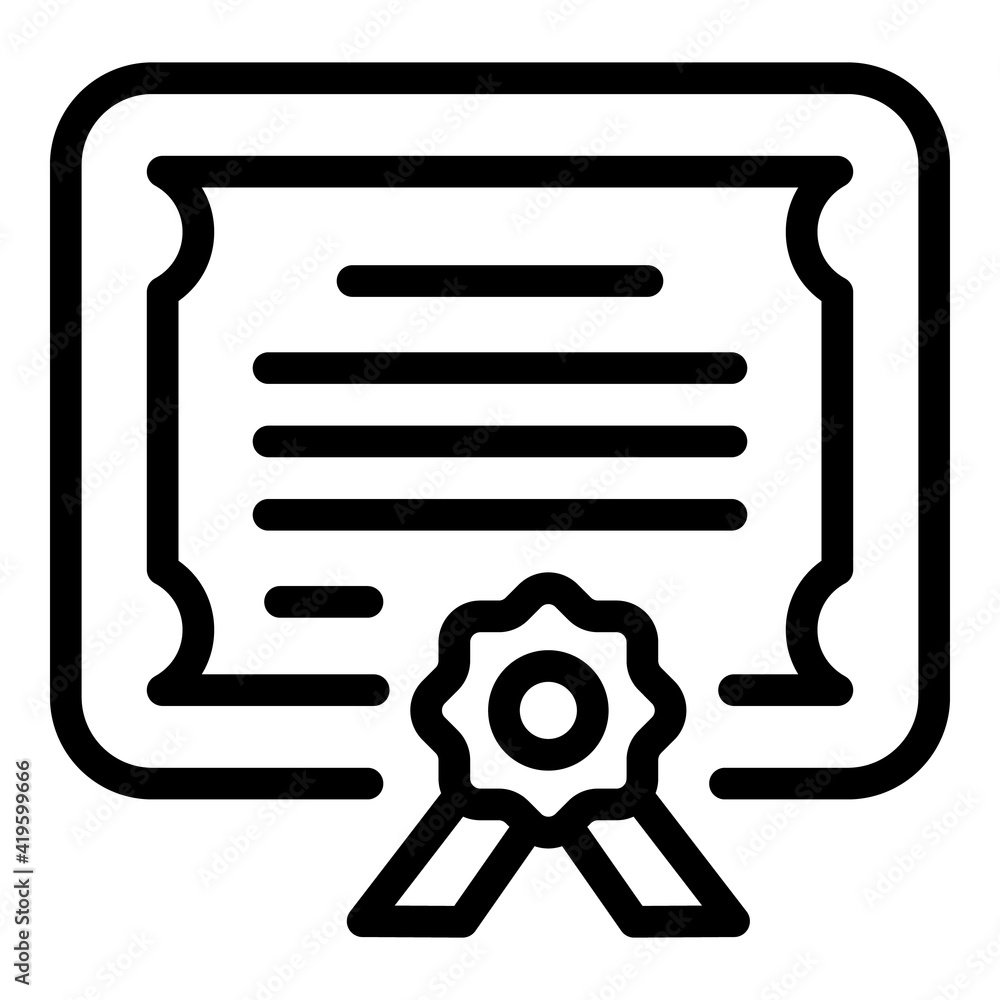 Aufkleber winner certificate icon. outline winner certificate vector icon for web design isolated on white bac