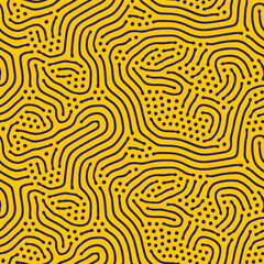 Vector seamless pattern. Abstract organic shapes texture. Monochrome tileable background with smooth natural maze. Trendy chaotic surface design.