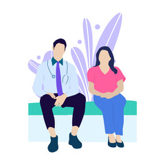 Doctor Consulting his woman Patient Illustration ​
