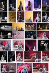 Collage zen and buda photos