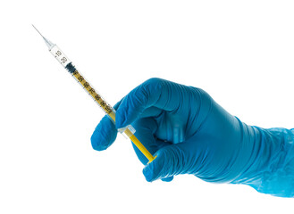 liquid drug or vaccine for treatment flu in the hand