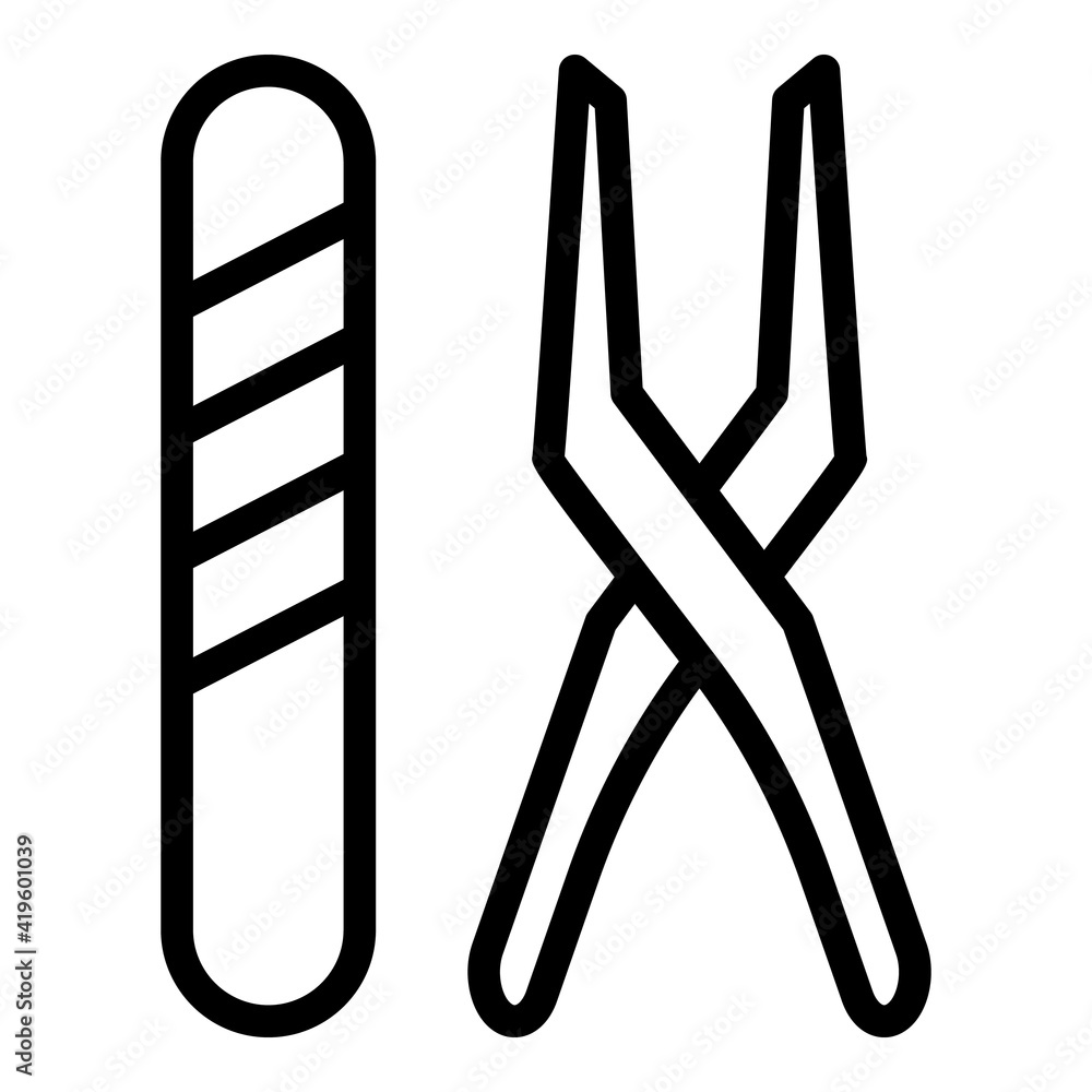 Aufkleber nails instruments icon. outline nails instruments vector icon for web design isolated on white backg