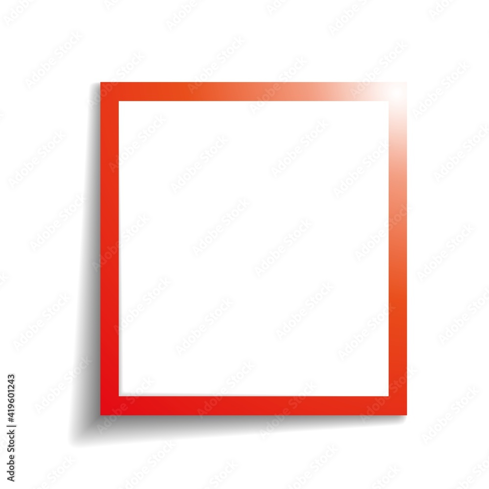Poster square background with tilted frame and blank copy space. vector illustration