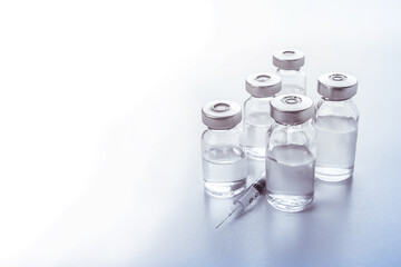 syringe and medicine bottle for injection