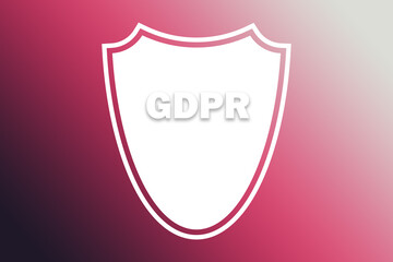 Schutzschild GDPR für Datenschutz und Datensicherheit auf roten Hintergrund