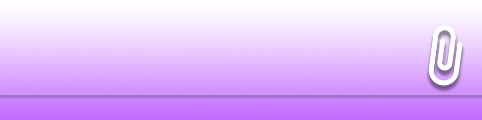 Fototapeta premium Breiter Hintergrund oder Banner in lila mit dem Symbol einer Büroklammer