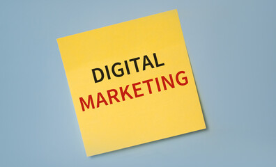 digital marketing text on colorful sticky notes