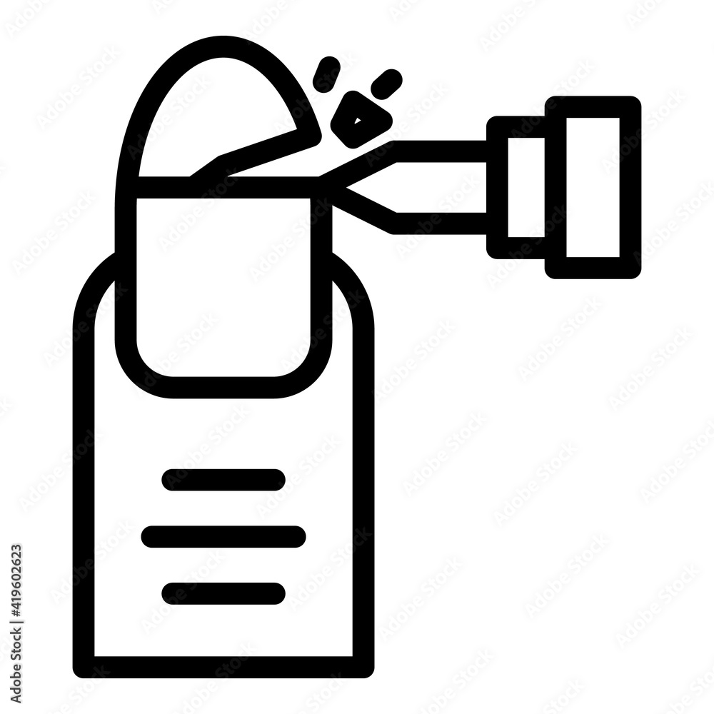 Poster grind manicure icon. outline grind manicure vector icon for web design isolated on white background