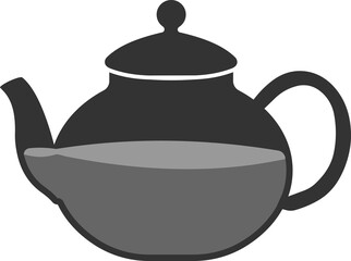 Vector icon of a glass teapot for making tea.
