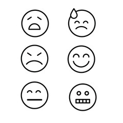 Vector icons of emoticons, with different images. For design