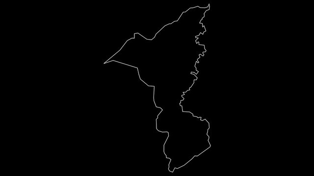 Cortes Honduras department map outline animation