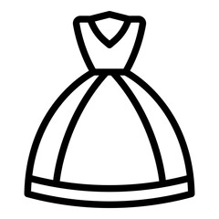 Party wedding gown icon. Outline party wedding gown vector icon for web design isolated on white background