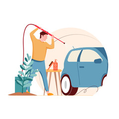 Car wash illustration vector