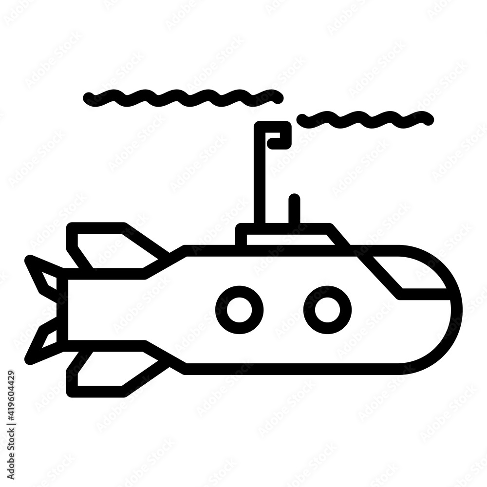 Poster submarine weapon icon. outline submarine weapon vector icon for web design isolated on white backgro