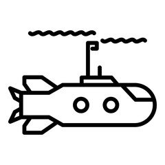 Submarine weapon icon. Outline submarine weapon vector icon for web design isolated on white background