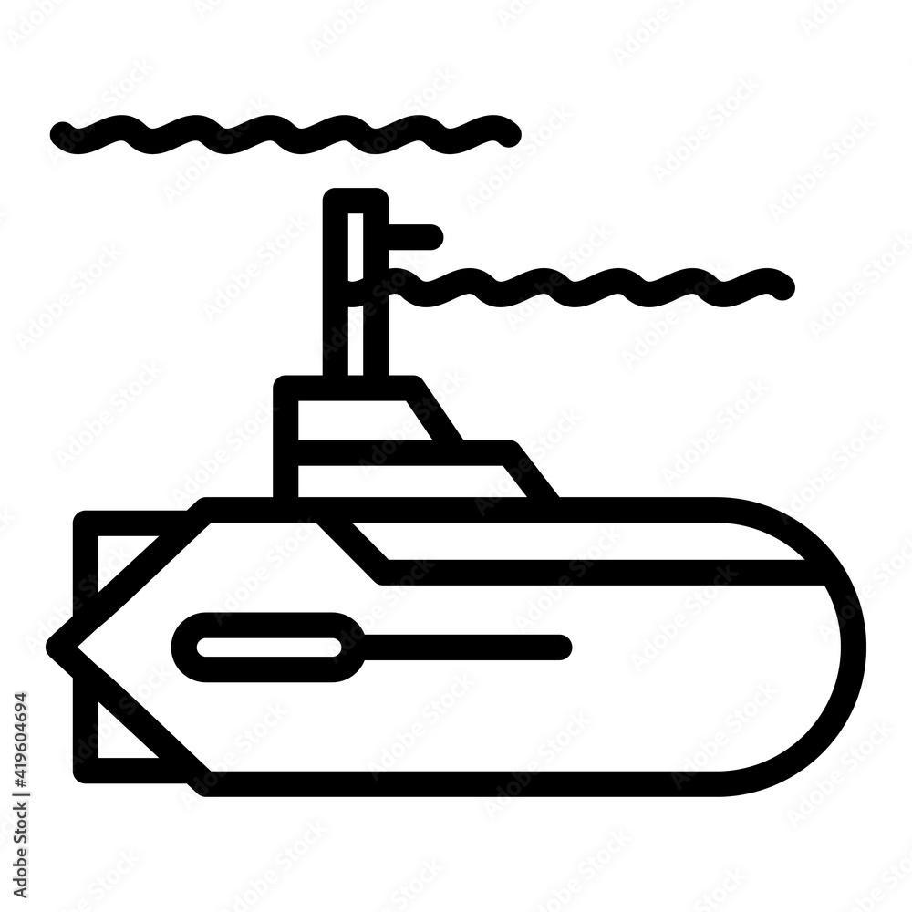 Poster defence submarine icon. outline defence submarine vector icon for web design isolated on white backg