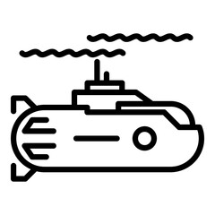 Nuclear submarine icon. Outline nuclear submarine vector icon for web design isolated on white background