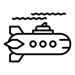 Weapon submarine icon. Outline weapon submarine vector icon for web design isolated on white background