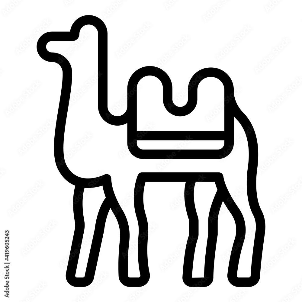 Poster safari camel icon. outline safari camel vector icon for web design isolated on white background