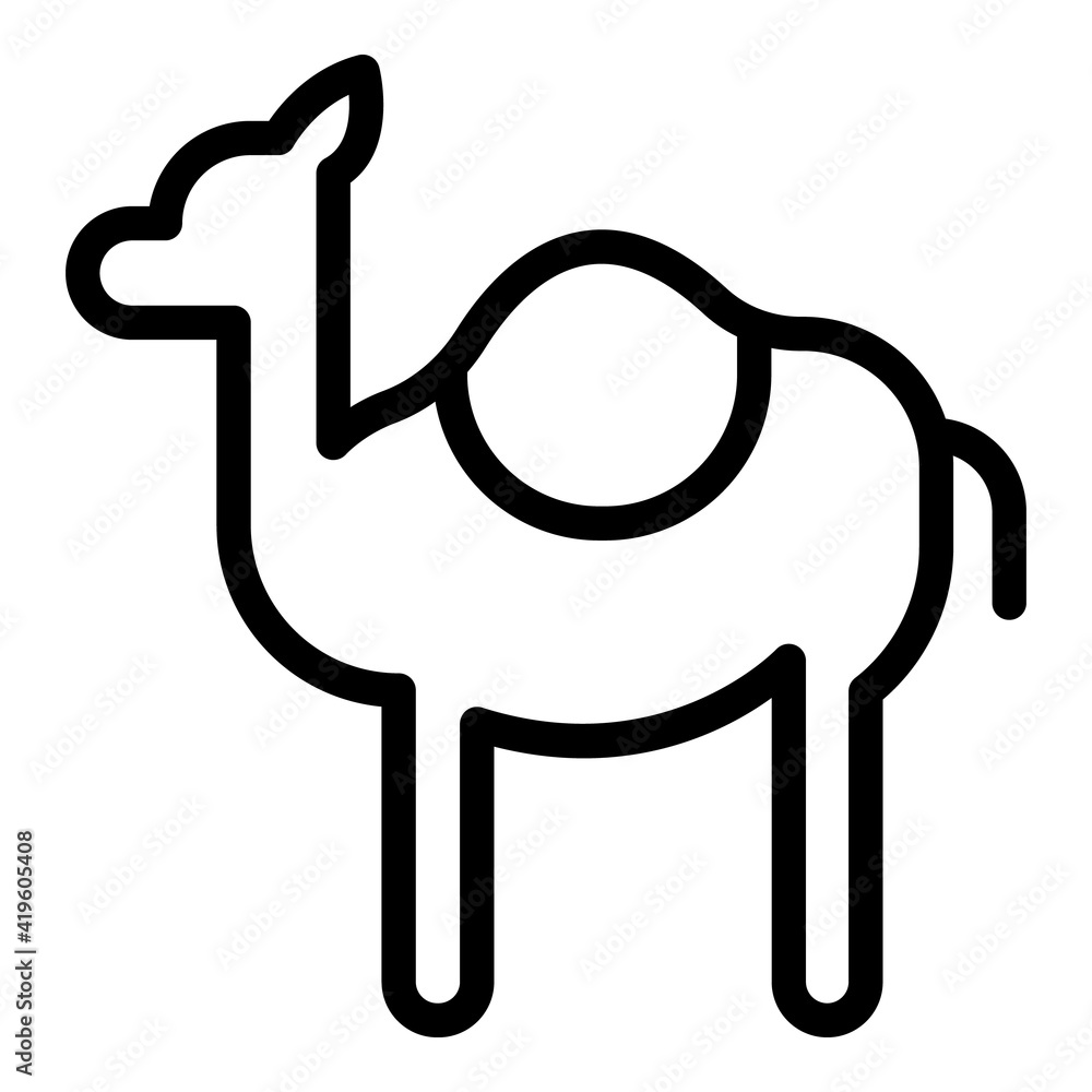 Aufkleber sahara camel icon. outline sahara camel vector icon for web design isolated on white background