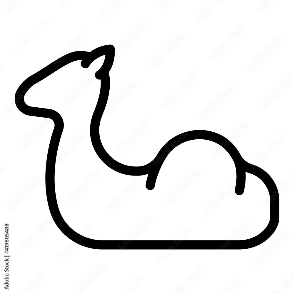 Poster sand camel icon. outline sand camel vector icon for web design isolated on white background