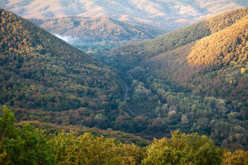 Mountain valley through which the railway passes