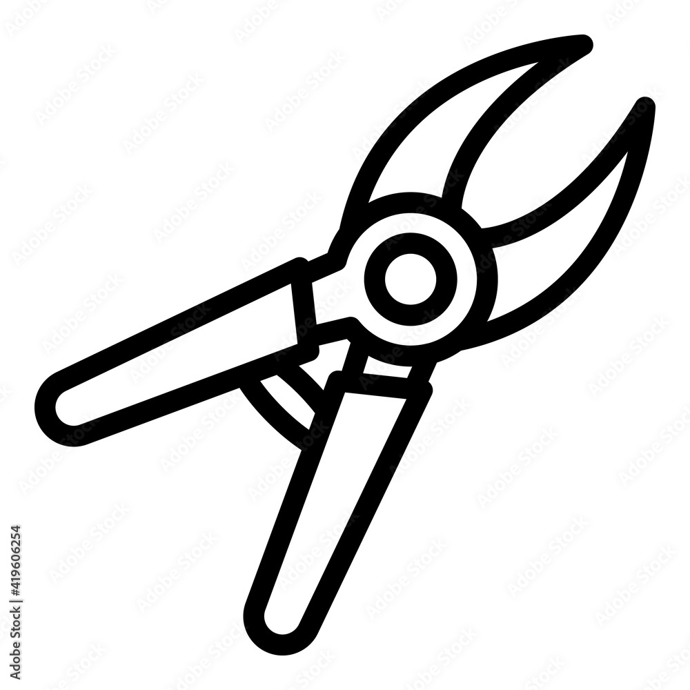 Poster botany shears icon. outline botany shears vector icon for web design isolated on white background