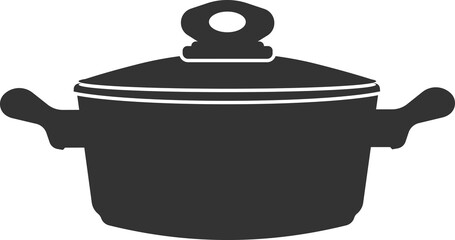Vector icon of a pot with a lid for cooking.